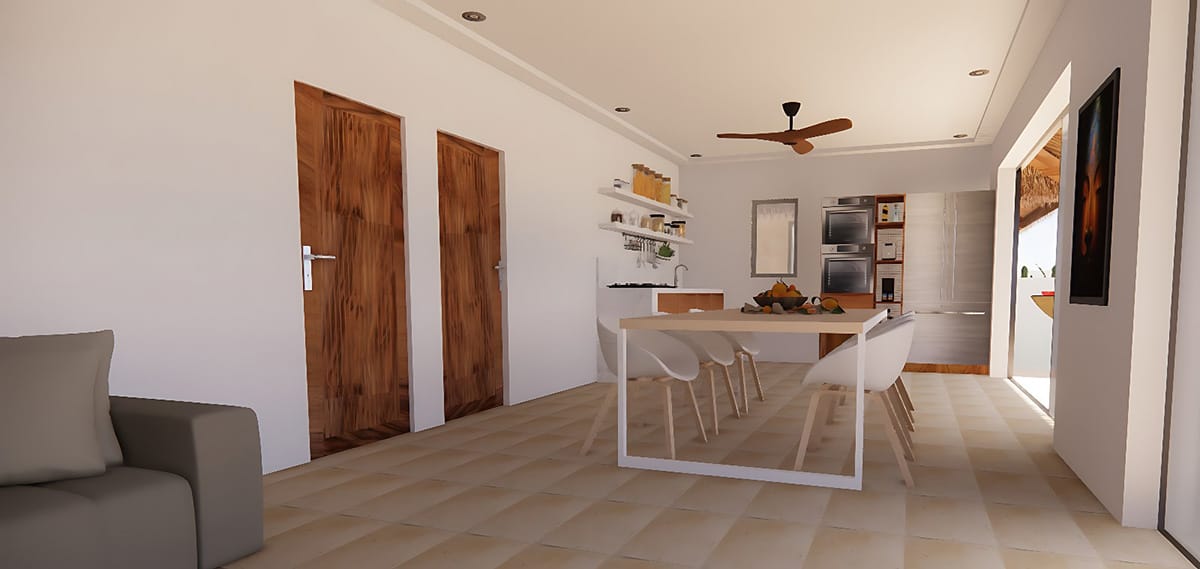 TK-Sunset-Villa-typeA-livingroom-kitchen TK Sunset - Thong Krut - Koh Samui - Villa type A